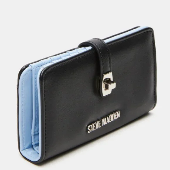 Steve Madden Blayer Linen Pink Compact Wallet - Picture 2 of 15